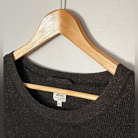 COPY - Women’s Aritzia Wilfred Metallic High-Low Pullover Sweater Silk Cashmere… - Picture 4 of 8